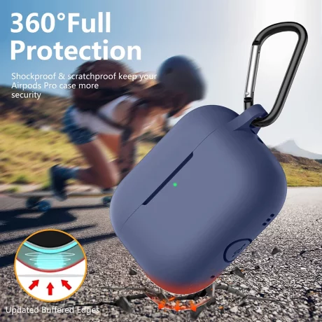 Husa pentru AirPods Pro 1 / 2 - Techsuit Silicone Case - Navy Blue