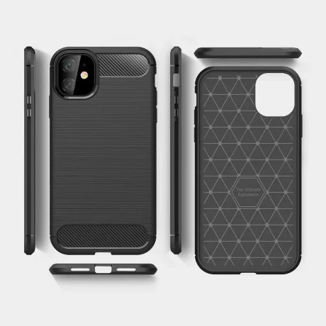 Husa pentru iPhone 12 mini - Techsuit Carbon Silicone - Black