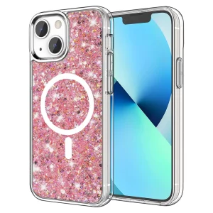Husa pentru iPhone 13 - Techsuit Sparkly Glitter MagSafe - Pink