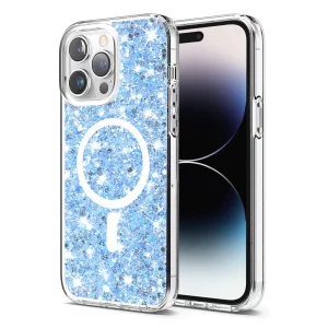 Husa pentru iPhone 14 Pro Max - Techsuit Sparkly Glitter MagSafe - Blue