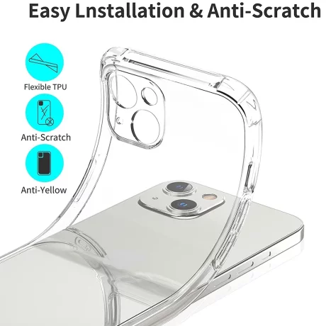 Husa pentru iPhone 15 Plus - Techsuit Shockproof Clear Silicone - Clear