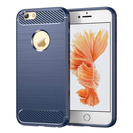 Husa pentru iPhone 6 Plus / iPhone 6s Plus - Techsuit Carbon Silicone - Blue