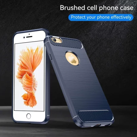 Husa pentru iPhone 6 Plus / iPhone 6s Plus - Techsuit Carbon Silicone - Blue