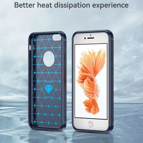 Husa pentru iPhone 6 Plus / iPhone 6s Plus - Techsuit Carbon Silicone - Blue