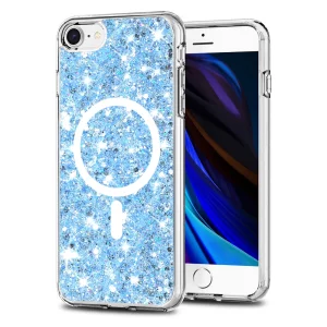 Husa pentru iPhone 7 / iPhone 8 / iPhone SE 2, SE 2020 / iPhone SE 3, SE 2022 - Techsuit Sparkly Glitter MagSafe - Blue