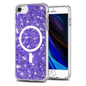 Husa pentru iPhone 7 / iPhone 8 / iPhone SE 2, SE 2020 / iPhone SE 3, SE 2022 - Techsuit Sparkly Glitter MagSafe - Purple