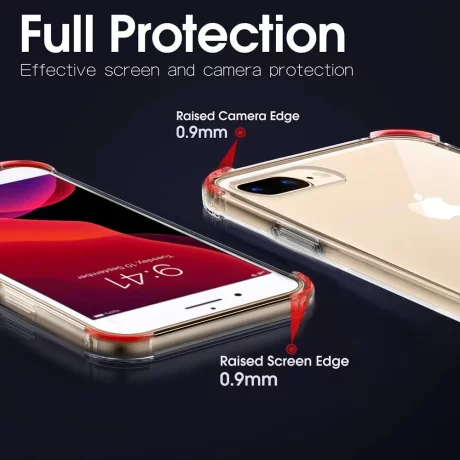 Husa pentru iPhone 7 Plus / iPhone 8 Plus - Techsuit Shockproof Clear Silicone - Clear