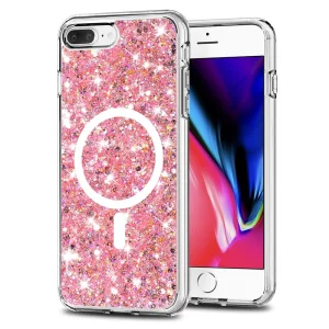 Husa pentru iPhone 7 Plus / iPhone 8 Plus - Techsuit Sparkly Glitter MagSafe - Pink