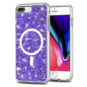 Husa pentru iPhone 7 Plus / iPhone 8 Plus - Techsuit Sparkly Glitter MagSafe - Purple