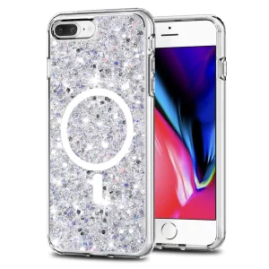 Husa pentru iPhone 7 Plus / iPhone 8 Plus - Techsuit Sparkly Glitter MagSafe - White