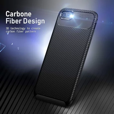 Husa pentru iPhone X, iPhone 10 / iPhone XS - Techsuit CarbonFiber - Black