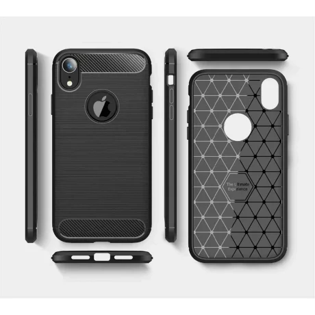 Husa pentru iPhone XR - Techsuit Carbon Silicone - Black