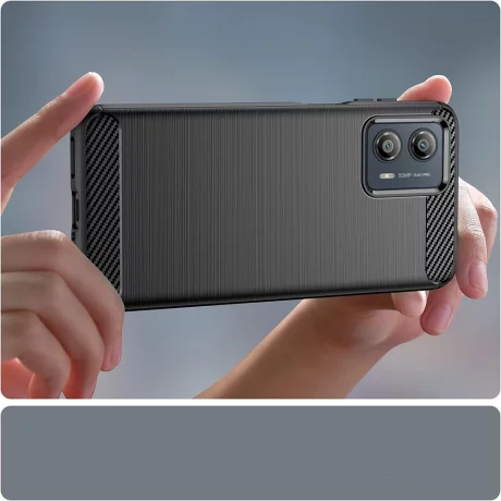 Husa pentru Motorola Edge 50 Fusion - Techsuit Carbon Silicone - Blue