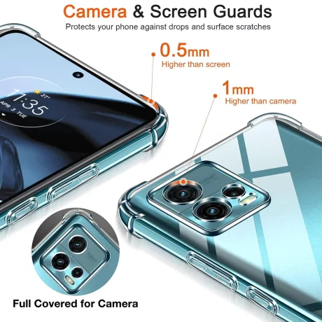 Husa pentru Motorola Moto G72 - Techsuit Shockproof Clear Silicone - Clear