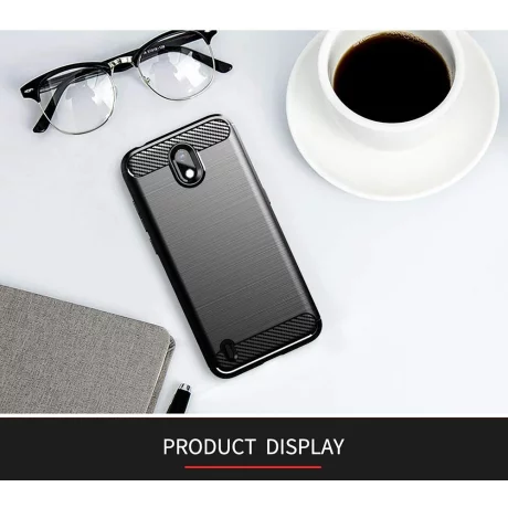 Husa pentru Nokia 1.3 - Techsuit Carbon Silicone - Black