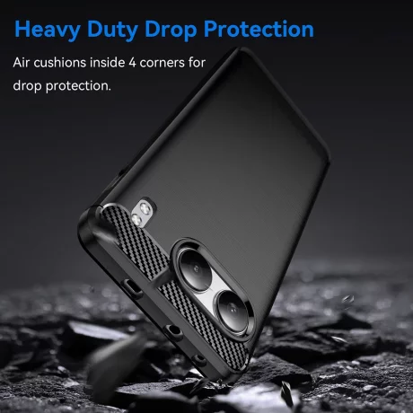 Husa pentru OnePlus Nord 4 - Techsuit Carbon Silicone - Black