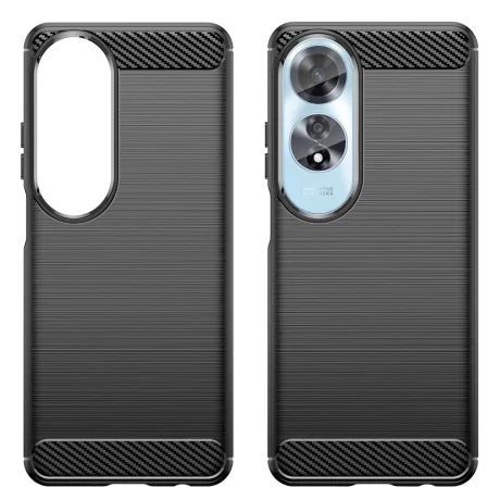 Husa pentru Oppo A60 4G - Techsuit Carbon Silicone - Black