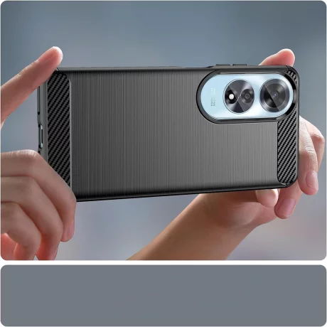 Husa pentru Oppo A60 4G - Techsuit Carbon Silicone - Black