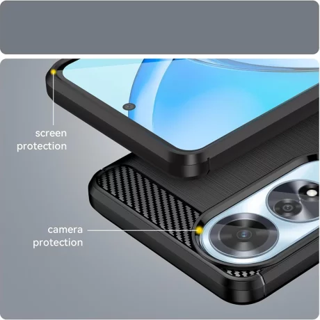 Husa pentru Oppo A60 4G - Techsuit Carbon Silicone - Blue