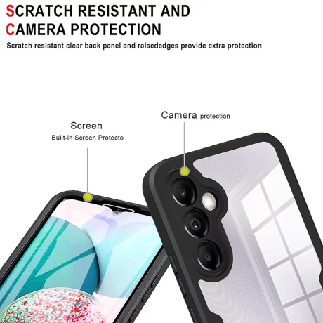 Husa pentru Samsung Galaxy A14 4G / A14 5G + Folie - Techsuit ColorVerse 360 Series - Black
