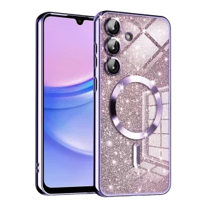 Husa pentru Samsung Galaxy A15 4G / A15 5G - Techsuit Luxury Glitter MagSafe - Light Purple