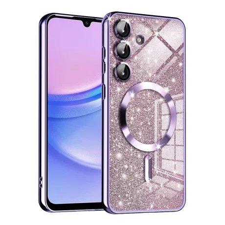 Husa pentru Samsung Galaxy A15 4G / A15 5G - Techsuit Luxury Glitter MagSafe - Light Purple
