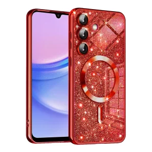 Husa pentru Samsung Galaxy A15 4G / A15 5G - Techsuit Luxury Glitter MagSafe - Red