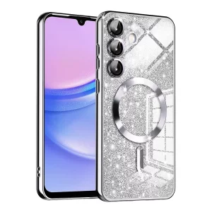 Husa pentru Samsung Galaxy A15 4G / A15 5G - Techsuit Luxury Glitter MagSafe - Silver