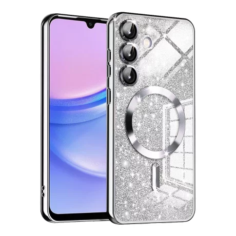 Husa pentru Samsung Galaxy A15 4G / A15 5G - Techsuit Luxury Glitter MagSafe - Silver