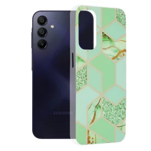 Husa pentru Samsung Galaxy A15 4G / A15 5G - Techsuit Marble Series - Green Hex