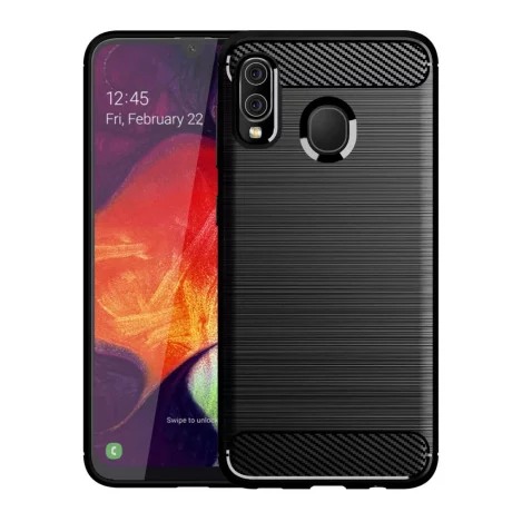Husa pentru Samsung Galaxy A20e - Techsuit Carbon Silicone - Black