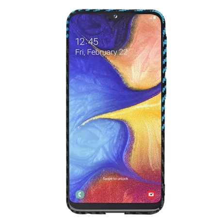 Husa pentru Samsung Galaxy A20e - Techsuit Carbonite FiberShell - Blue Pulse