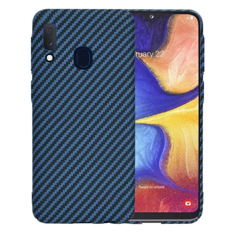 Husa pentru Samsung Galaxy A20e - Techsuit Carbonite FiberShell - Cyan