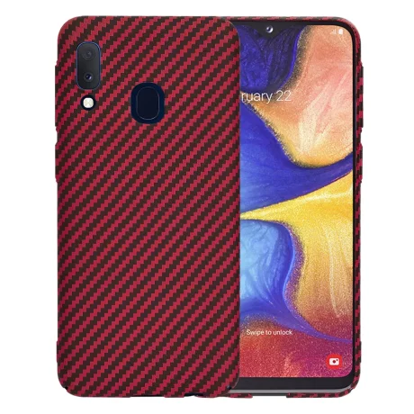 Husa pentru Samsung Galaxy A20e - Techsuit Carbonite FiberShell - Red