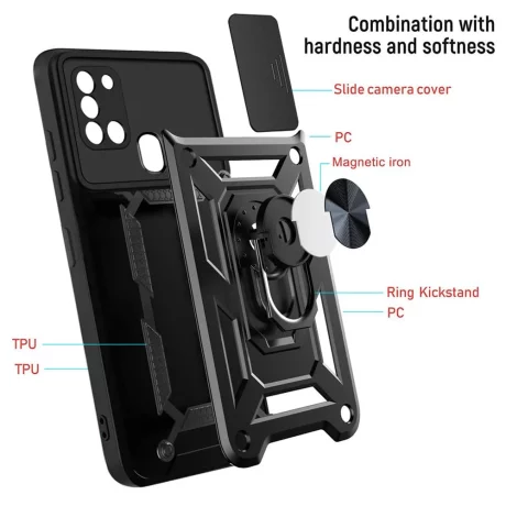 Husa pentru Samsung Galaxy A21s - Techsuit CamShield Series - Green