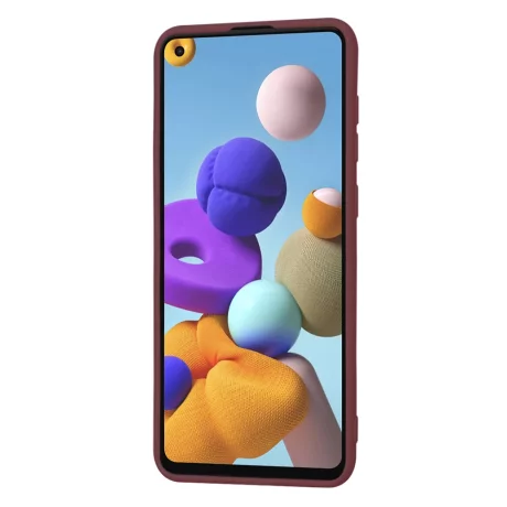 Husa pentru Samsung Galaxy A21s - Techsuit SoftFlex - Plum Red