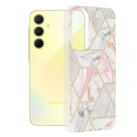 Husa pentru Samsung Galaxy A35 5G - Techsuit Marble Series - Pink Hex