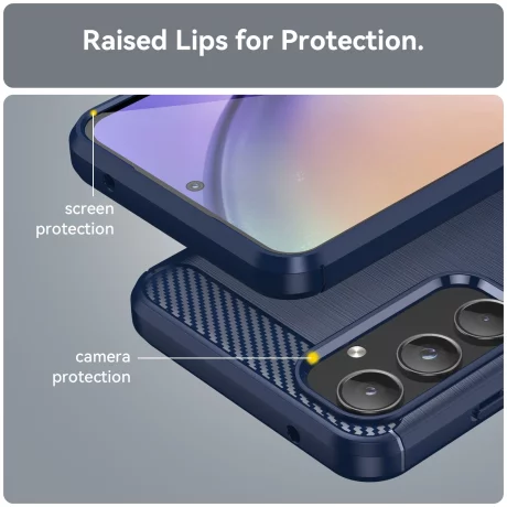 Husa pentru Samsung Galaxy A55 5G - Techsuit Carbon Silicone - Blue