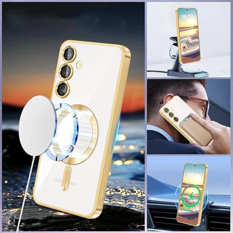 Husa pentru Samsung Galaxy A55 5G - Techsuit Luxury Crystal MagSafe - Red