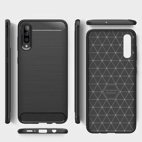 Husa pentru Samsung Galaxy A70 / A70s - Techsuit Carbon Silicone - Black