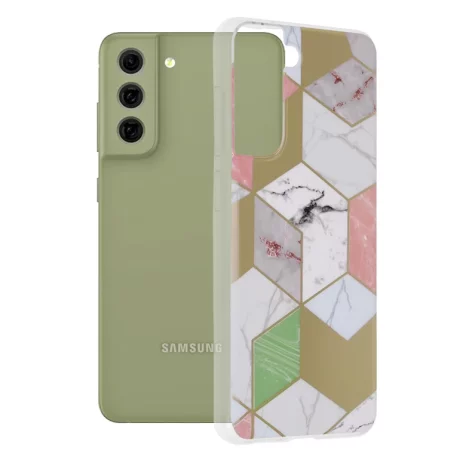 Husa pentru Samsung Galaxy S21 FE 5G - Techsuit Marble Series - Purple Hex