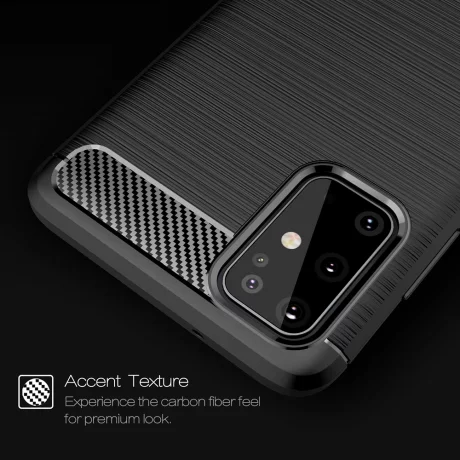 Husa pentru Samsung Galaxy S21 Ultra 5G - Techsuit Carbon Silicone - Black