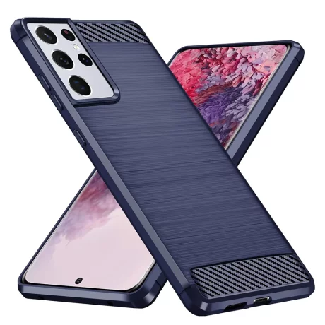 Husa pentru Samsung Galaxy S21 Ultra 5G - Techsuit Carbon Silicone - Blue
