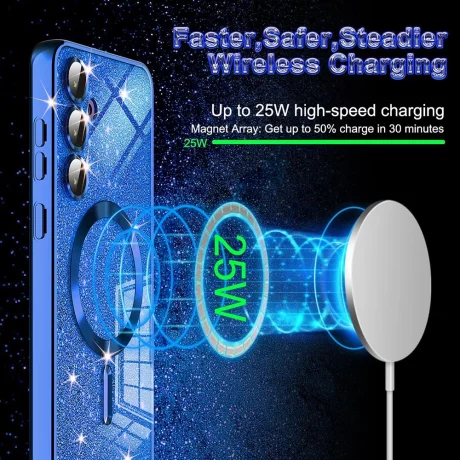 Husa pentru Samsung Galaxy S22 Ultra 5G - Techsuit Luxury Glitter MagSafe - Deep Green