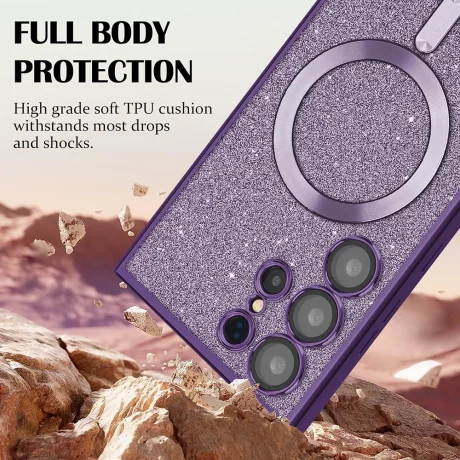 Husa pentru Samsung Galaxy S22 Ultra 5G - Techsuit Luxury Glitter MagSafe - Deep Green