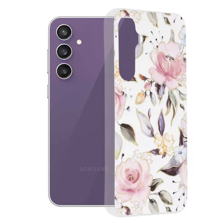 Husa pentru Samsung Galaxy S23 FE - Techsuit Marble Series - Chloe White