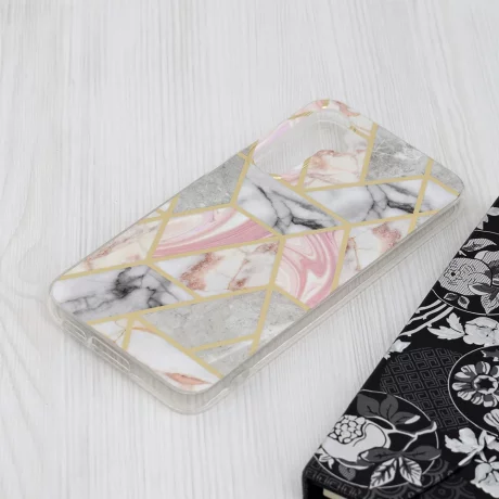 Husa pentru Samsung Galaxy S23 FE - Techsuit Marble Series - Pink Hex