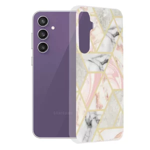 Husa pentru Samsung Galaxy S23 FE - Techsuit Marble Series - Pink Hex