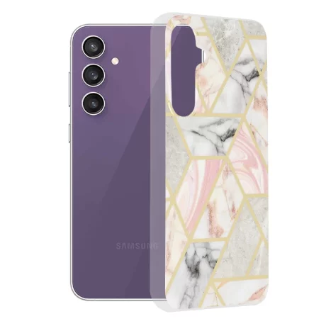 Husa pentru Samsung Galaxy S23 FE - Techsuit Marble Series - Pink Hex