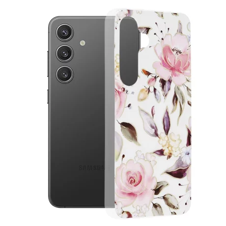 Husa pentru Samsung Galaxy S24 - Techsuit Marble Series - Chloe White
